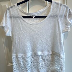 Club Monaco White Lace Tee